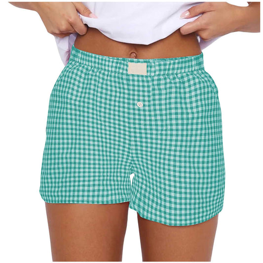 🔥Last Day Sale-Buy 2 Get 1 Free🔥2024 Women Comfortable High Waist Casual Plaid Shorts